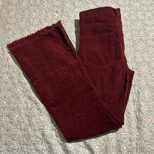 Burgundy Corduroy Flared Jeans Size 3 / Size 26